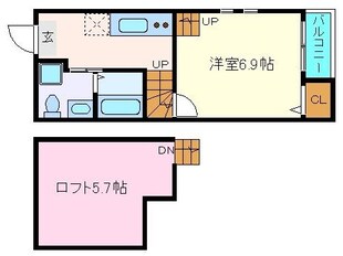 愛宕橋駅 徒歩5分 2階の物件間取画像